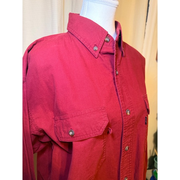 Key Lakin McKey Trading Co Red Work Shirt Button Up Cotton Large - Picture 5 of 5